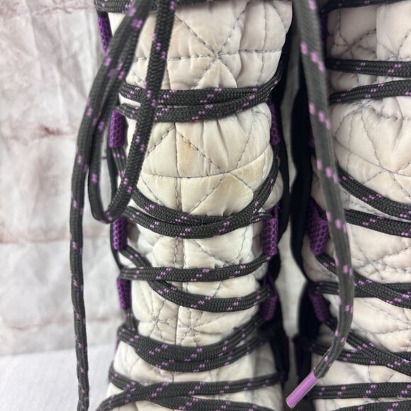 Columbia Girls Youth 1 Loveland White Purple Waterproof Winter Snow Boots - Picture 9 of 16